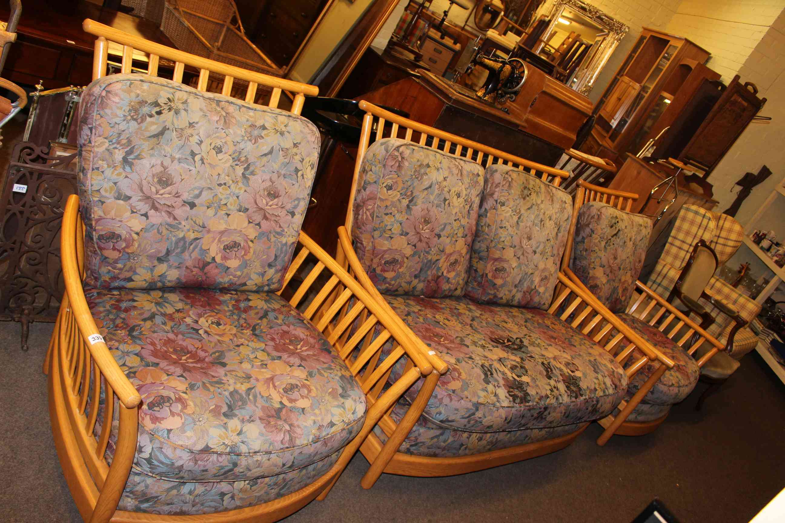 Ercol Renaissance three piece lounge suite.