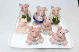 Seven Wade Nat West piggy banks.