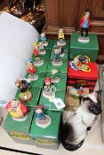 Fifteen boxed Beano Dandy figures, and Beswick Siamese cat.