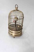 Small bird in a cage clock, 15cm.