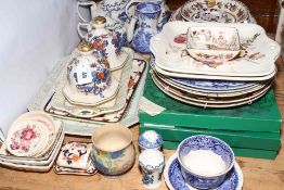 Collection of Masons porcelain including dinner plates, jugs, teapots, etc.