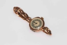 9 carat gold ladies bracelet wristwatch.