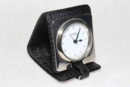 Carrs silver mounted travel clock.