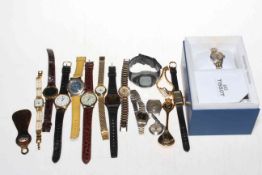 Collection of wristwatches and Edward VIII souvenir spoon.