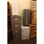 Four drawer and two drawer filing cabinets and two index cabinets (4).
