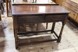 Old Charm two drawer console table, 79cm by 107cm by 43cm.