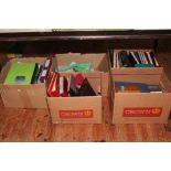 Five boxes of postal history, FDCs, stamp albums, loose stamps.
