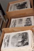 Three boxes of loose 'The Illustrated London News' c1860s.