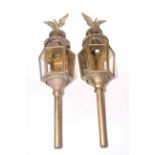 Pair of eagle lamps, 78cm length.