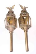 Pair of eagle lamps, 78cm length.