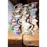 Collection of Victorian and later Masons Pottery jugs including Applique and Golden Azalea (19).