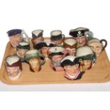 Collection of thirteen Royal Doulton medium character jugs.