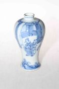 Chinese blue and white baluster vase with figure decoration, 17cm.