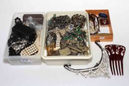 Collection of jewellery, hair ornaments, boxes, etc.