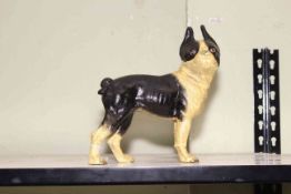 Cast iron Boston Terrier dog, 25cm.