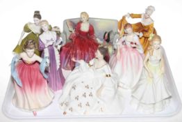 Collection of eight Royal Doulton figures including My Love and The Recital.