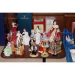 Collection of seventeen Royal Doulton figures including Bunnykins and lady figures (some with