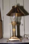 Reproduction brass Orient Express table lamp, 49cm high.