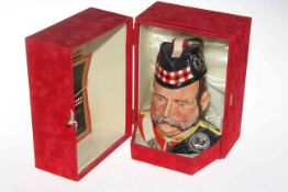 Royal Doulton William Grant 25 year old whisky character jug, unopened and with pourer,