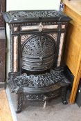 French cast iron stove, 71cm by 49cm.