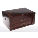 Mahogany two drawer cutlery cabinet, 48cm by 34cm by 23cm.