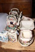 Victorian Mason's Pottery including Oriental Lake hand painted tureen, teapots, jars, etc (10).