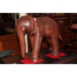 Large leather elephant, 70cm high.