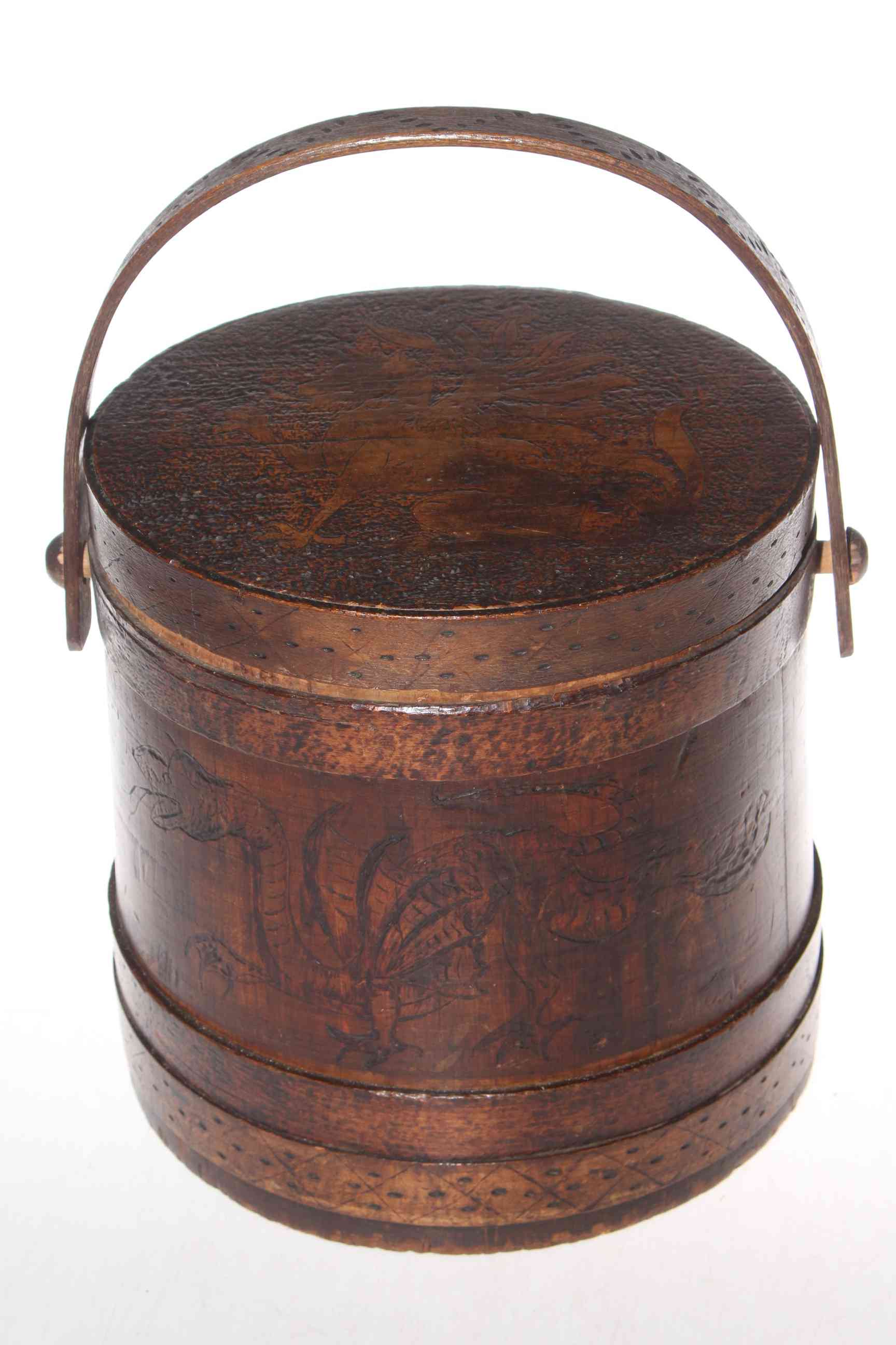 Antique Bentwood Firkin bucket.