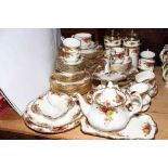 Royal Albert Old Country Roses porcelain including teapot, coffee perculator, dinner plates etc,