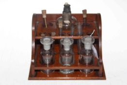 Antique chemistry set with stand.