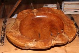 Large carved bowl, 54cm by 53cm.