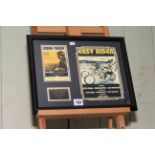 Easy Rider (1969) framed film memorabilia with certificate of authenticity.