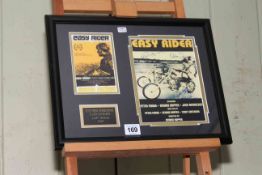 Easy Rider (1969) framed film memorabilia with certificate of authenticity.