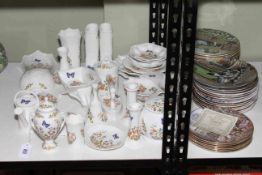 Aynsley Cottage Garden porcelain including wall planters, jars and collectors plates.