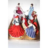 Eight Royal Doulton figures including Christmas Eve, Best Friends and Festive Skating.