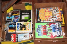 Collection of football sticker books, computer games including Spectrum 48K.