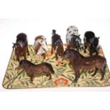 Seven Beswick Horses and Ponies including Appaloosa, Exmoor, Pinto, Fee Pony, etc.