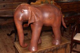 Large leather elephant, 70cm high.