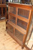 Early 20th Century oak six door three height sectional bookcase 118.5cm by 88.