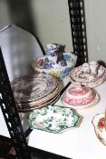 Collection of assorted Masons china including four Cathedral plates.