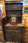 Neat oak shelf back dresser, 172cm by 76cm by 43cm.