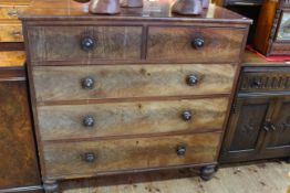 Victorian mahogany chest of two short above three long graduated drawers on turned legs,