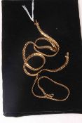 9 carat gold flattened link necklace (42cm length) and bracelet set (2).