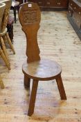 Thomas Whittaker 'Gnomeman' adzed oak spinning chair.