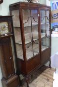 Early 20th Century mahogany Chippendale style two door vitrine on ball and claw legs,