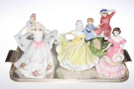 Collection of five Doulton figurines, Milestone, Amy, Ninette, Kathy and Claire.