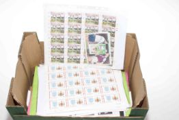 A good large quantity of football postage complete sheet stamps, approx 400 (duplications).