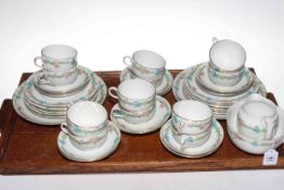 Crown Staffordshire floral decorated forty piece tea service (twelve place setting).