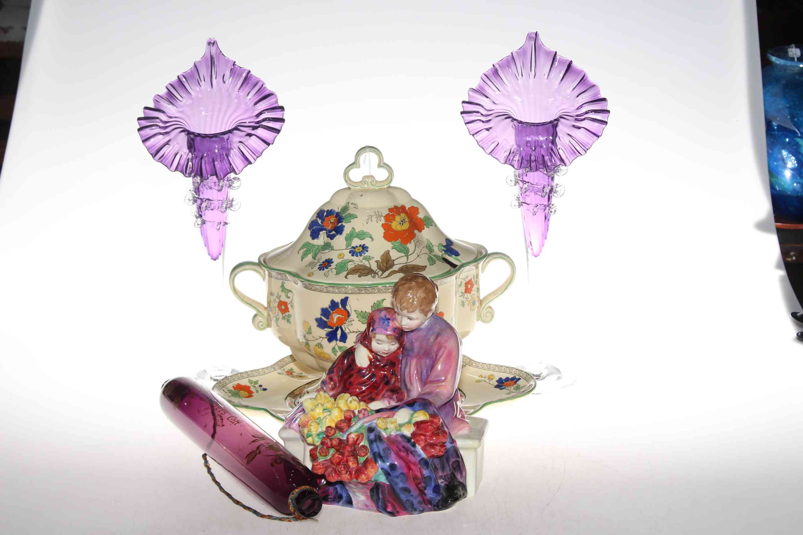 Royal Doulton Flower Sellers Children, pair of Jack in the Pulpit vases,