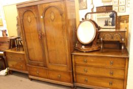 1920's/30's three piece oak bedroom suite.